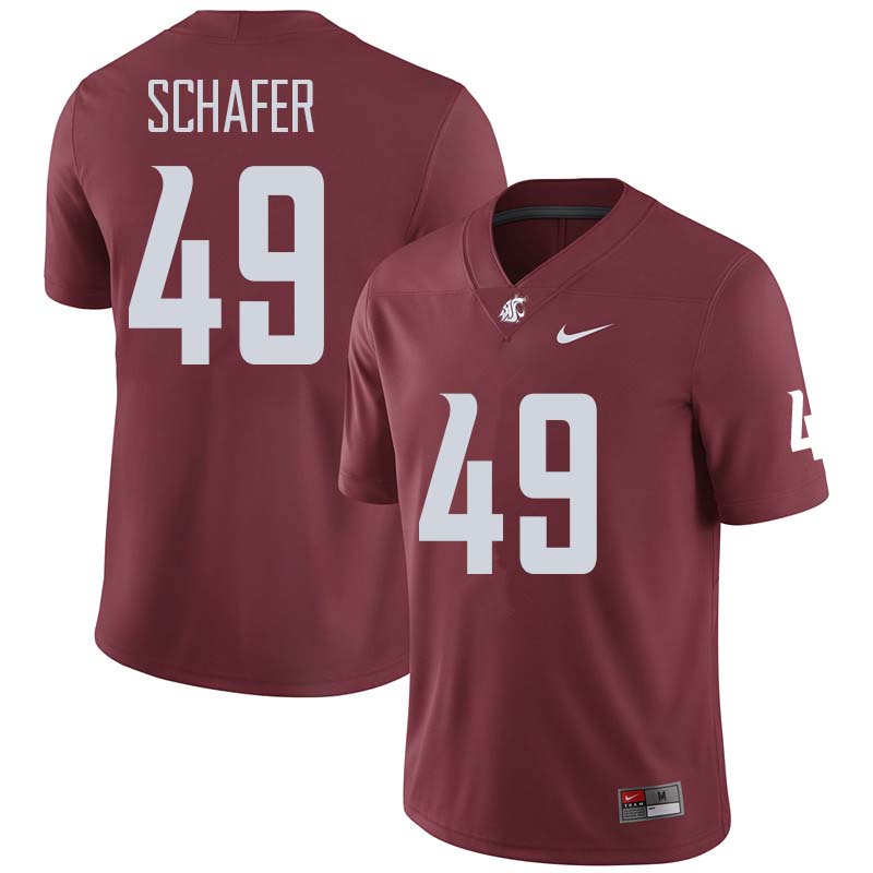 Men #49 Brett Schafer Washington State Cougars College Football Jerseys Sale-Crimson - Click Image to Close